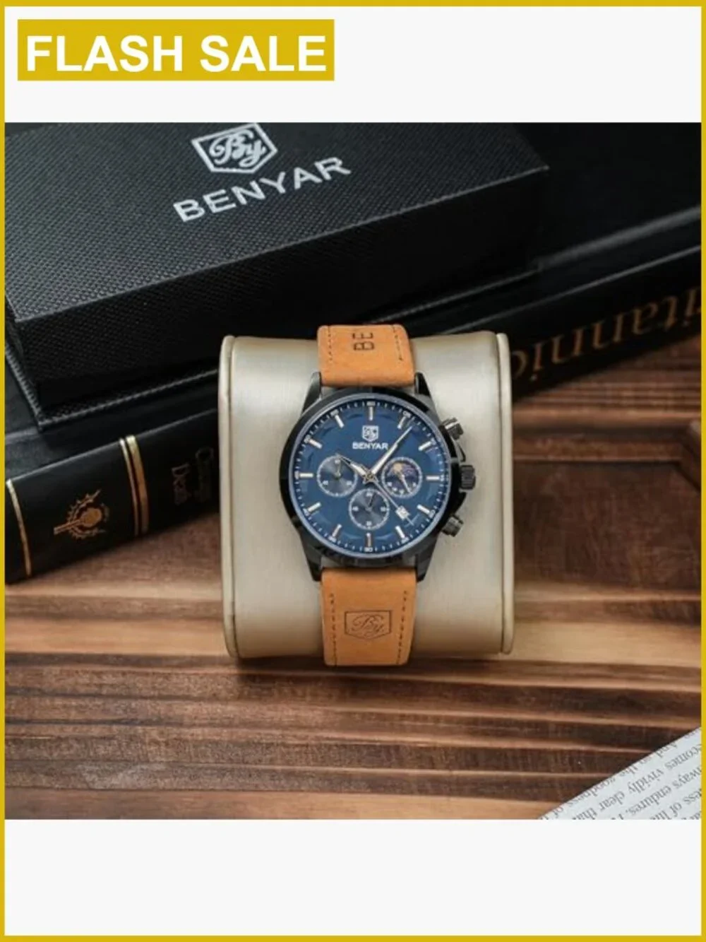 Men's Quartz Chronograph Waterproof Wrist Watch with Calendar - Business Casual
